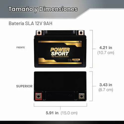 Vista 3 de ExpertPower Batería de repuesto YTX9-BS 12v 9ah para YUASA YTX9-BS