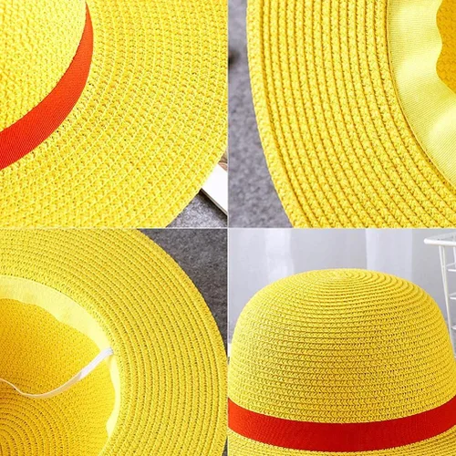 Vista 8 de Dan&Dre Luffy Sombrero de paja para hombres y mujeres, multifuncional, cosplay, playa, anime, caricatura, personaje de dibujos animados, sombrero