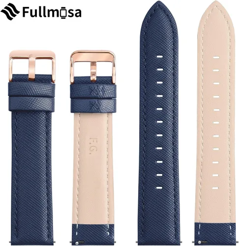 Vista 7 de Fullmosa Cross - Correa de reloj de cuero de liberación rápida correa de repuesto de cuero genuino para hombres y mujeres de 0551in 0630in 0709in