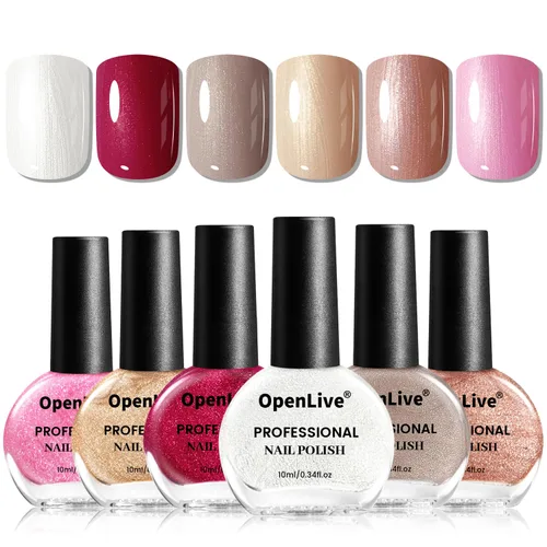 Vista 13 de OpenLive - Juego de 12 esmaltes de uñas con 10 combinaciones de colores, 2 esmaltes base y de capa superior, esmalte de uñas de secado rápido