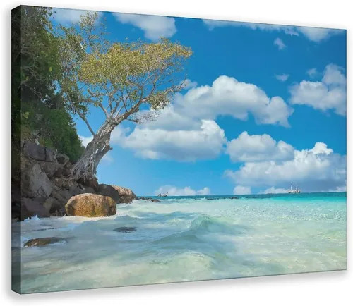 Vista 12 de NIUZWDE Arte de pared de playa, lienzo de playa, pósteres de playa, impresiones de playa, pinturas de naturaleza, mar, naturaleza, arte de pared