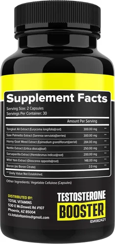 Vista 8 de Potenciador de testosterona - Suplemento de testosterona para hombres - Suplementos potenciadores masculinos - Refuerzo de testosterona para hombres