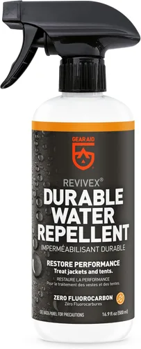 Vista 14 de GEAR AID Revivex Durable Water Repellent (DWR) Spray for Waterproof Jackets, Rain Gear, Gore-TEX, Tents & Camping Gear – Restore Waterproofing &