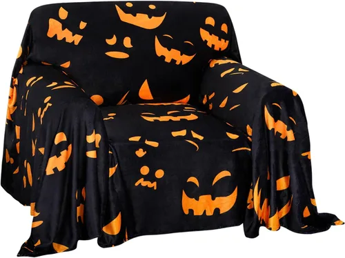 Vista 16 de Easy-Going Funda de Sofá para Silla de 80 x 102 Pulgadas Feliz Navidad, Funda de Terciopelo Jacquard para Sofá de 1 Cojín, Fundas Seccionales