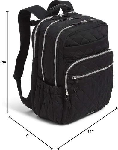 Vista 8 de Vera Bradley Mochila Campus XL Performance Twill para mujer, Negro