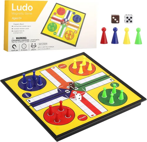 Vista 3 de Andux Juego de mesa portátil de ajedrez magnético plegable Ludo CXYXQ-03 (M) Portable Travel Board Game, for Adult and Teenager, for After-school