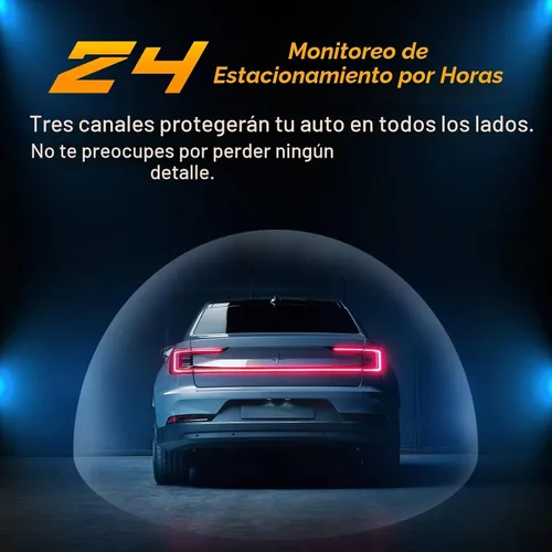 Vista 6 de iiwey T1-pro - Cámara de salpicadero frontal y trasera interior de 3 canales 1080P, cámara de salpicadero ajustable para automóviles con 8 lámparas