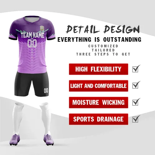 Vista 2 de Camiseta de fútbol personalizada para hombres, mujeres y niños, número de nombre personalizado, camisetas deportivas y pantalones cortos añaden