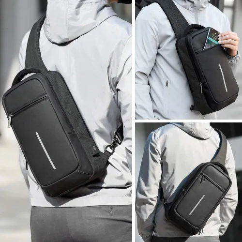 Vista 7 de XINCADA Bolso bandolera pequeño para hombre, bolso bandolera para hombre, bolso de hombro