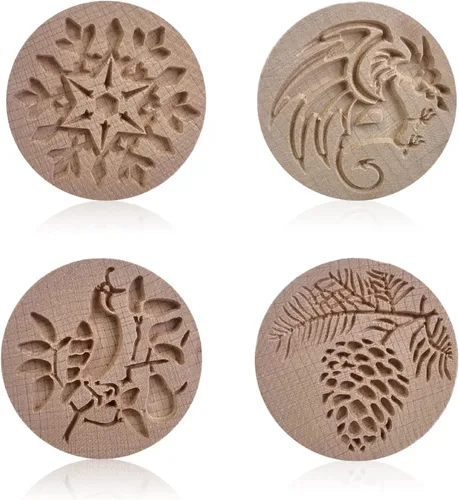 Vista 8 de Molde de madera para galletas, sello de galletas de madera, molde de prensa para galletas, molde de galletas 3D, molde de madera para hornear, Dragón