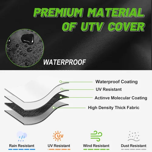 Vista 3 de COVERVIN Cubierta UTV impermeable para exteriores, protección para todo tipo de clima, para Polaris RZR, Yamaha Can-Am Defender Kawasaki Ranger