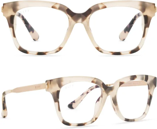 Vista 10 de DIFF Gafas Bella XS EXTRA SMALL FRAMES Designer Square Computer Blue Light Block Gafas para mujer con cara pequeña estrecha