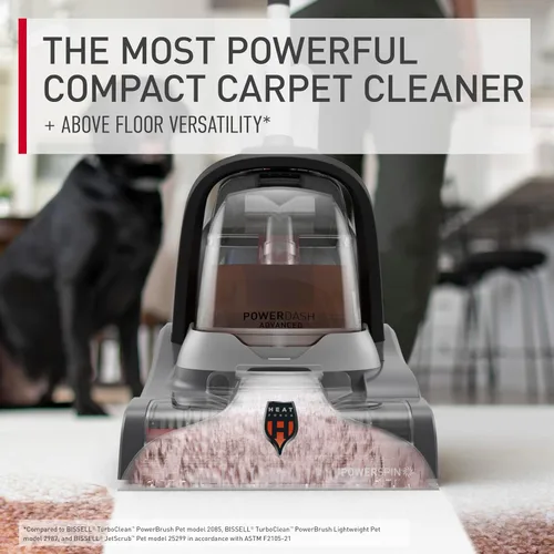 Vista 2 de Hoover PowerDash Pet Advanced - Máquina limpiadora de alfombras compacta con limpieza de superficies elevadas, máquina de champú de alfombras