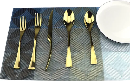 Vista 11 de Juego de cubiertos de acero inoxidable 18/10, cubiertos de cocina, juego de utensilios de cocina, cuchillo para carne, negro pulido espejo, juego