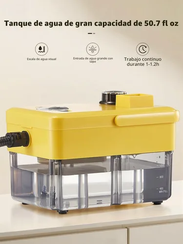 Vista 3 de Limpiador de vapor de mano, vapor de alta presión de 2500 W
