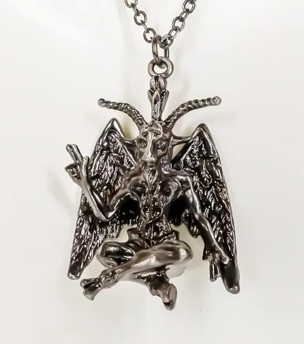 Vista 4 de Collar de satán con colgante de cabra sabática de Mendes con pentagrama y peltre de Ebros accesorio de cadena joya oculta de las brujas del diablo