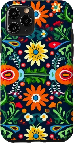Vista 27 de Funda para iPhone 16 con diseño floral mexicano tradicional mexicano