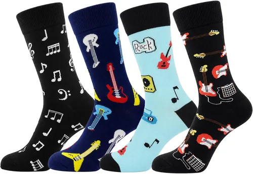 Vista 14 de WeciBor - 12 pares de calcetines de algodón peinado para hombre con diseños divertidos y locos, tamaño 7-10/10-13/13-15 Negro/Azul/Verde/Multicolor