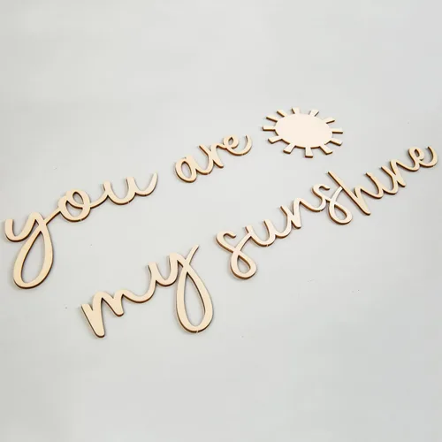 Vista 4 de Wood You are My Sunshine - Calcomanías de pared boho para habitación de niños - Arte de madera para guardería, niños, decoración de dormitorio