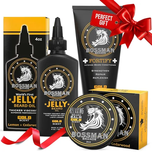 Vista 10 de Bossman Essentials - Kit de barba para hombre, juego de regalo de 3 piezas