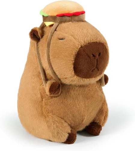 Vista 11 de Ditucu Lindo Peluche de Capibara con Sombrero de Cumpleaños Feliz y Lazo, Animal de Peluche Suave, Juguetes de Peluche para Niños, Decoración