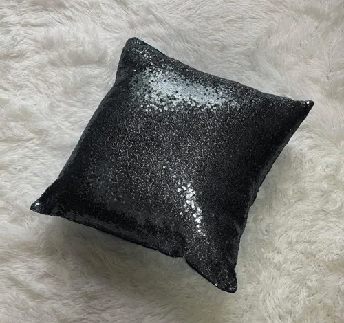 Vista 4 de iMaylex Juego de 2 fundas de almohada decorativas cuadradas brillantes con lentejuelas para Pascua, fiesta lumbar, otoño, boda, Navidad, Año Nuevo