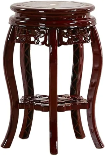 Vista 13 de Soporte de flores de plástico antiguo, soporte para plantas tallado para balcón, multicapa, taburete de flores, sala de estar, dormitorio, sala