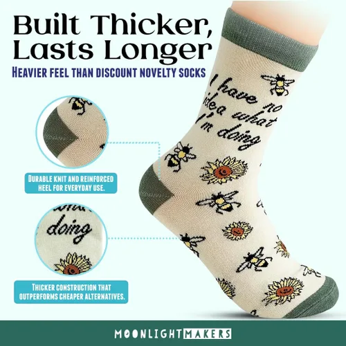 Vista 10 de Moonlight Makers Funny Colored Socks, Novelty Socks, Stocking Stuffer, Unisex Socks