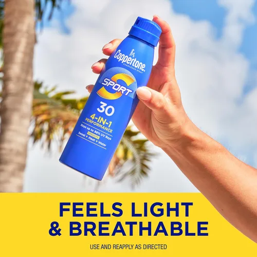Vista 7 de Coppertone SPORT - Spray de protección solar SPF 30, protector solar resistente al agua, protector solar de amplio espectro SPF 30, espray de 5.5
