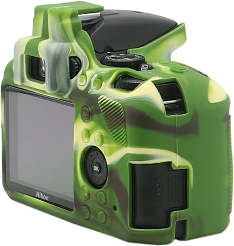 Vista 4 de TUYUNG - Funda de silicona D3500, carcasa protectora para cámara réflex digital Nikon D3500, color verde militar