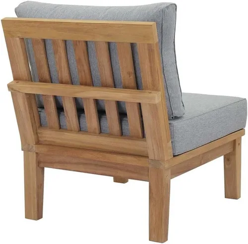 Vista 5 de Modway EEI-1150-NAT-GRY-SET Marina Premium Grade A Madera de Teca Patio al aire libre, Silla sin brazos, gris natural
