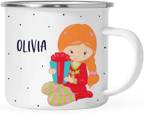 Vista 9 de Andaz Press Taza de café de acero inoxidable con nombre personalizado de 11 onzas para niños, 1 paquete, taza de Navidad personalizada