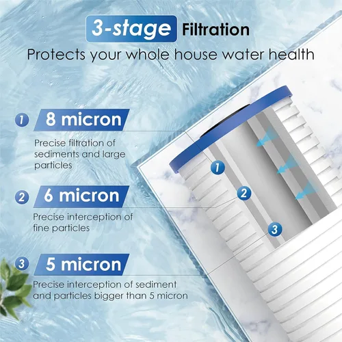 Vista 3 de Waterdrop AP810 - Filtro de agua de repuesto para toda la casa para 3M® Aqua-Pure AP810, AP801, AP811, Whirlpool® WHKF-GD25BB, WHKF-DWHBB, 10 x 4.5