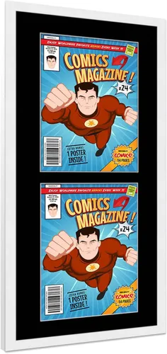 Vista 86 de Poster Palooza Marco de cómic con paspartú para 1 cómic de la Edad de Bronce publicado entre 1970 y 1985, marco de cómic negro para cómic de 7.25 x