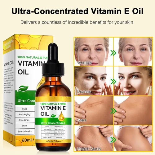 Vista 6 de flasture Aceite de vitamina E 75,000 UI – Vitamina E natural 100% pura para piel, cara, cabello, cicatrices – Aceite corporal hidratante profundo