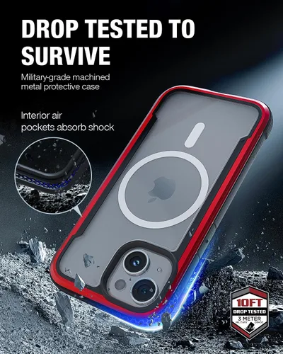 Vista 3 de RAPTIC Shield - Funda magnética para iPhone 15, compatible con MagSafe, funda protectora transparente a prueba de golpes, grado militar probada