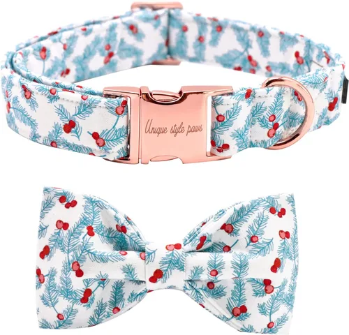 Vista 29 de Unique style paws - Collar con lazo de pera de algodón para perros, collar de verano ajustable para perros pequeños, medianos y grandes - XS