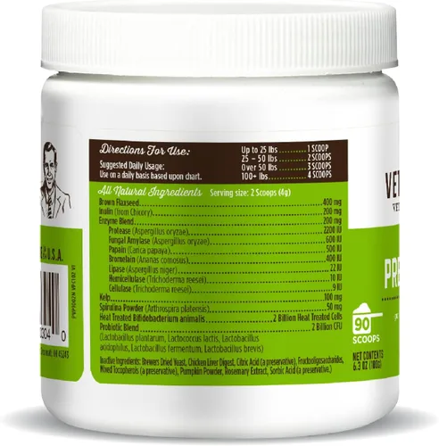 Vista 8 de Dr. Joseph's VetPro Complete Advanced Pre y probióticos en polvo para perros, decoración de comida, 90 cucharadas, apoya la salud intestinal