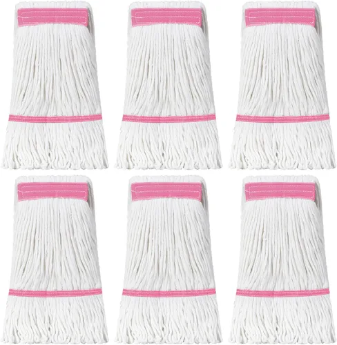 Vista 11 de Eccliy - Juego de 6 cabezales de repuesto para trapeador de 18 onzas, color azul, naranja Heavy Duty Commercial Refills, Washable Cotton String