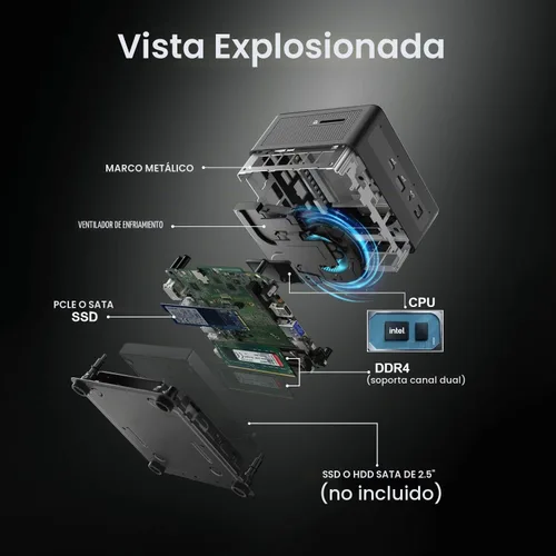 Vista 3 de Nuc 11 con Intel Core i7-1165G7, RAM de 32 GB, SSD PCle de 1 TB, caché de 12 MB, Intel Nuc de hasta 4.70 GHz con WiFi 6, Bluetooth, compatibilidad