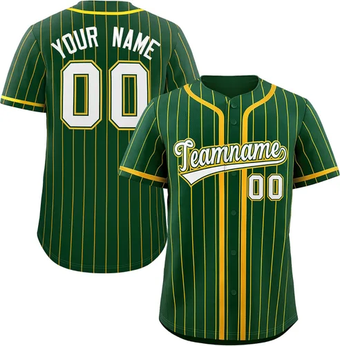Vista 19 de Camiseta de béisbol de rayas finas personalizada hipster hip hop, camisetas deportivas con nombre y número del equipo personalizado para hombres
