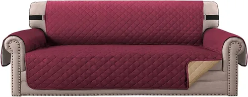 Vista 18 de Funda impermeable para sofá biplaza, protector de sofá acolchado para sofá de 2 asientos, protector de muebles antideslizante para perros y mascotas