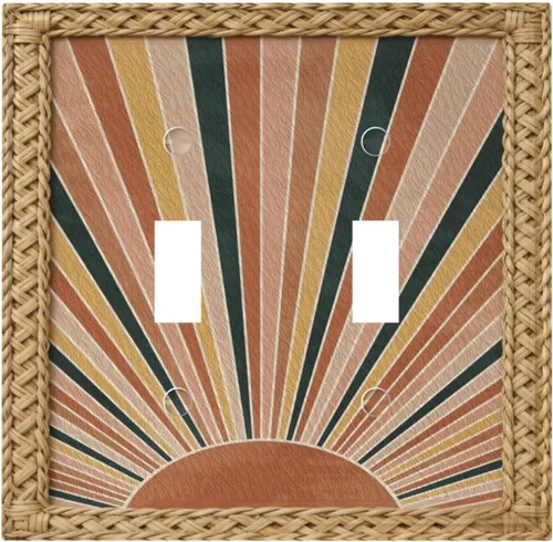 Vista 110 de Cubiertas de Interruptor de Luz Artísticas Decorativas Boho Figura Abstracta Interruptor de Pared Único Placa de Interruptor Decorativo Placa