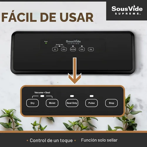 Vista 6 de Sous Vide Supreme Sellador al vacío VS007 - Conservador de alimentos - Ideal para cocinar al vacío - Fácil de usar - Modo de alimentos secos
