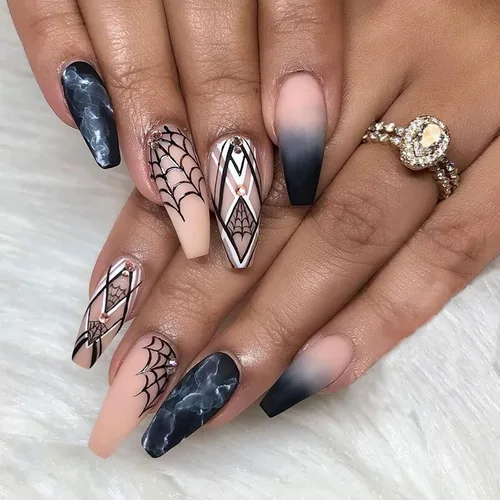 Vista 11 de Juego de manicura de uñas francesas acrílicas, reutilizable, 12 tamaños, kit de 24 uñas