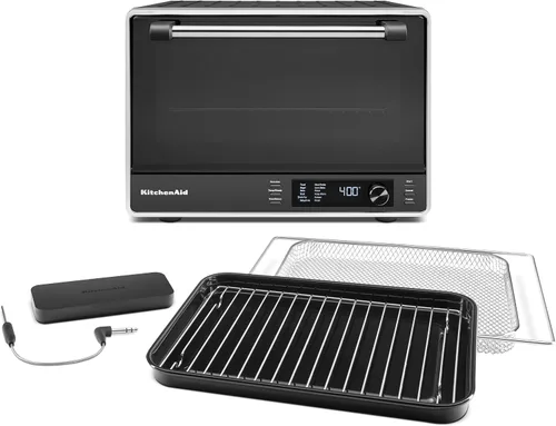 Vista 2 de KitchenAid Horno de convección dual de encimera con freidora de aire y sonda de temperatura - KCO224BM No-Flip Air Fry Basket and 360° Air Fry