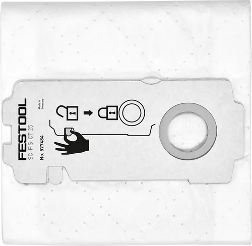Vista 2 de Festool 577484 Bolsa de filtro de repuesto SELFCLEAN para extractor de polvo CT 25, paquete de 5