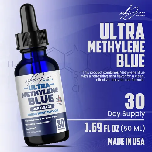 Vista 5 de Paquete de rutina diaria – Gomitas orgánicas Shilajit suplementos energéticos con Ashwagandha (30 unidades) + gotas de azul de ultra metileno 1%