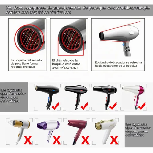 Vista 3 de Segbeauty Difusor de cabello para cabello rizado, flujo de aire ajustable mejorado, cuenco profundo, accesorio de difusor profesional de salón