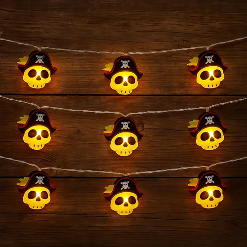 Vista 14 de Guirnalda de luces de Halloween de 10 pies, 20 luces LED, funciona con pilas, para decoración de fiesta de Halloween